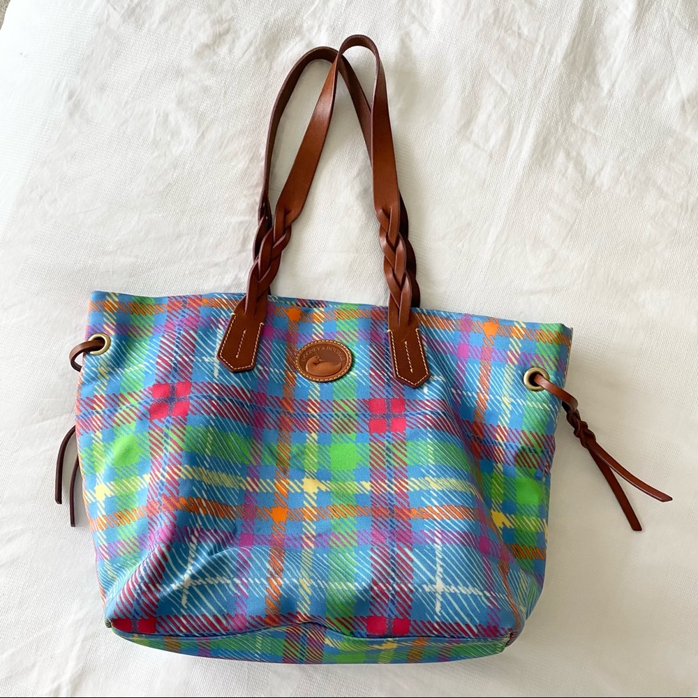 DOONEY & BOURKE Plaid Tote Blue